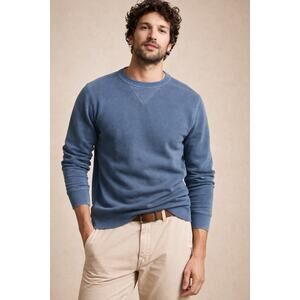 Banana Republic French Terry Sweatshirt Size XL Indigo Teal Relaxed Minimal NWT